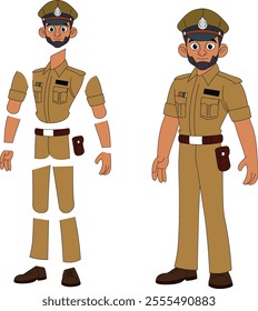 a cartoon character of indian police officer