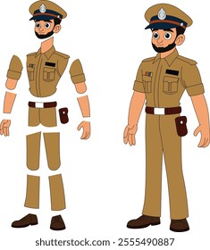 a cartoon character of indian police officer