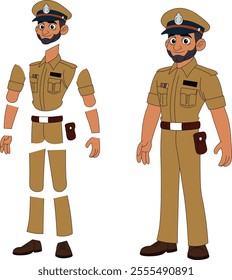 a cartoon character of indian police officer