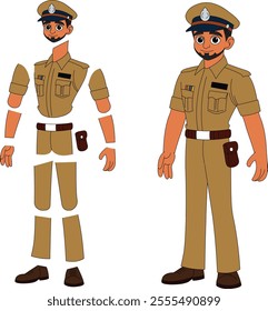 a cartoon character of indian police officer