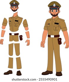 a cartoon character of indian police officer