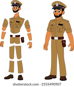 a cartoon character of indian police officer