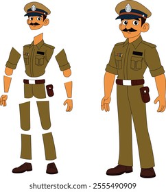 a cartoon character of indian police officer