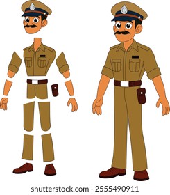 a cartoon character of indian police officer