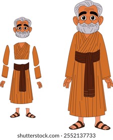 cartoon character of indian sadhu