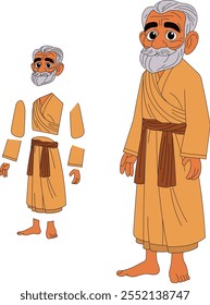 cartoon character of indian sadhu