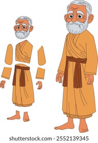 cartoon character of indian sadhu