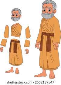 cartoon character of indian sadhu