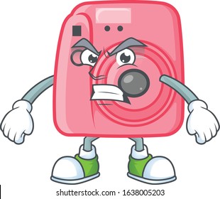 cartoon character of instan camera with angry face