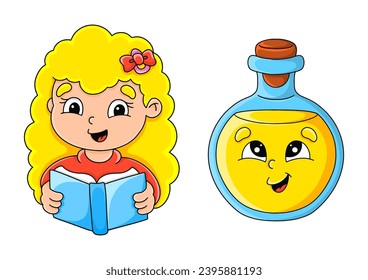 Cartoon character. Isolated on white background. Design element. Template for your design, books, stickers, cards. Vector illustration.