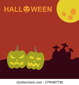 cartoon character Jack O' Lantern pumpkin, Happy Halloween concept.