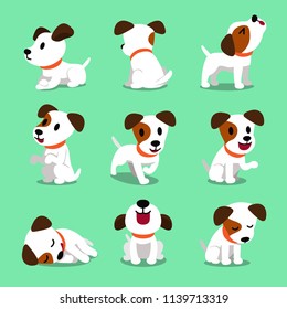 Cartoon character jack russell terrier dog poses for design.