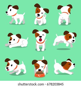 Cartoon character jack russell terrier dog poses