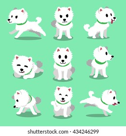 Cartoon character japanese spitz dog poses