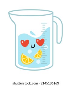 Cartoon character Jug of lemonade. Vector illustration