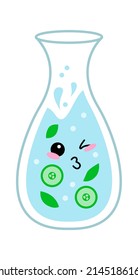 Cartoon character jug of water. Vector illustration