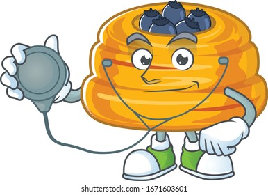 A cartoon character of kataifi Doctor using tools