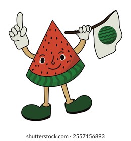 Cartoon character kawaii watermelon illustration