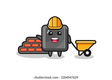 Caricatura del botón del teclado como constructor, diseño lindo
