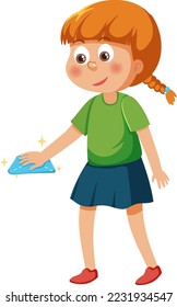 Cartoon character of kid cleaning illustration