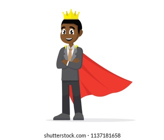 Cartoon character, King African businessman.,vector eps10