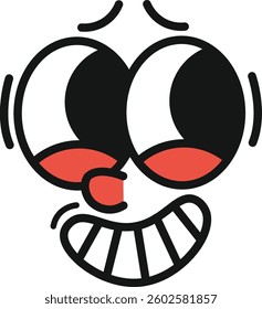 Cartoon Character Laughing Face Vector Illustration