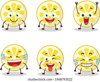 Cartoon character of lemon slice with smile expression