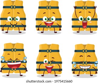 Cartoon character of life vest with smile expression