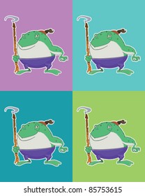 Cartoon character like a toad
