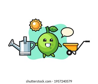 Cartoon character of lime Cartoon character of lime holding watering can, cute style design for t shirt, sticker, logo element