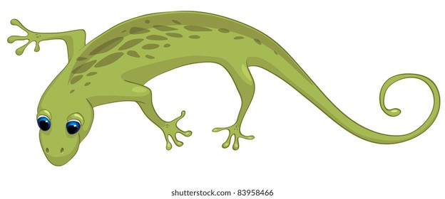 Cartoon Character Lizard Isolated on White Background. Vector.
