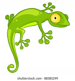 Cartoon Character Lizard Isolated on White Background. Vector.