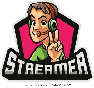 cartoon character logo for streamer 