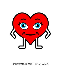 cartoon character love logo vector