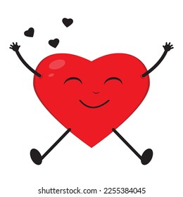 Cartoon character in love, vector isolated illustration