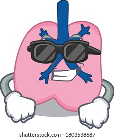 cartoon character of lung wearing classy black glasses