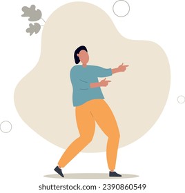 cartoon character man dancing concept of joy and fun.flat vector illustration
