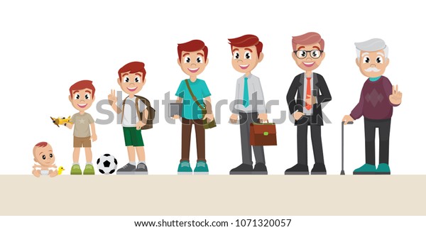 Cartoon Character Man Different Ages Baby Stock Vector (Royalty Free ...