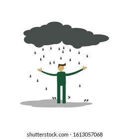 Man Rain Cloud Rain Sign Stock Vector (Royalty Free) 1529300786