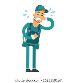 cartoon character man plumber style