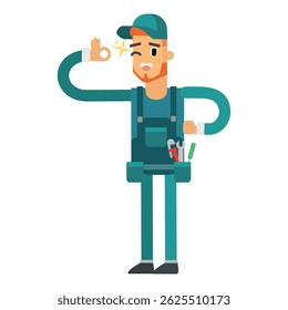 cartoon character man plumber style