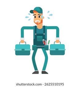 cartoon character man plumber style