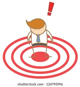 cartoon character of  man spot as target