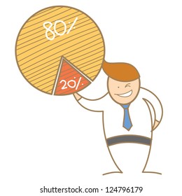 cartoon character of  man taking piece of pie