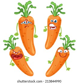Cartoon character with many expressions carrot
