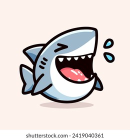 cartoon character mascot baby shark funny laugh