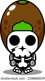 cartoon character mascot costume character cute kiwi fruit skull