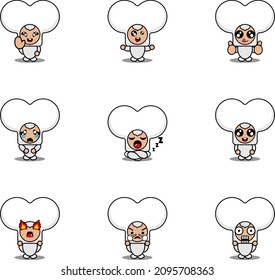 cartoon character mascot costume vector illustration bone expression bundle set