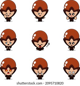 cartoon character mascot costume vector illustration clove expression bundle set