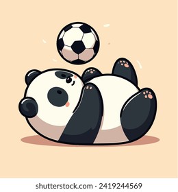 cartoon character mascot a cute panda playing ball